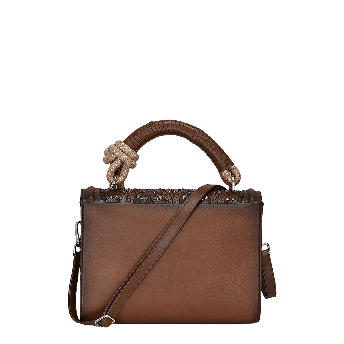Cuadra Ladies Woven Crystalized Chocolate Brown Bag DU581