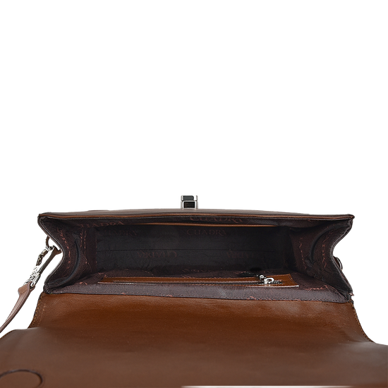 Cuadra Ladies Woven Crystalized Chocolate Brown Bag DU581