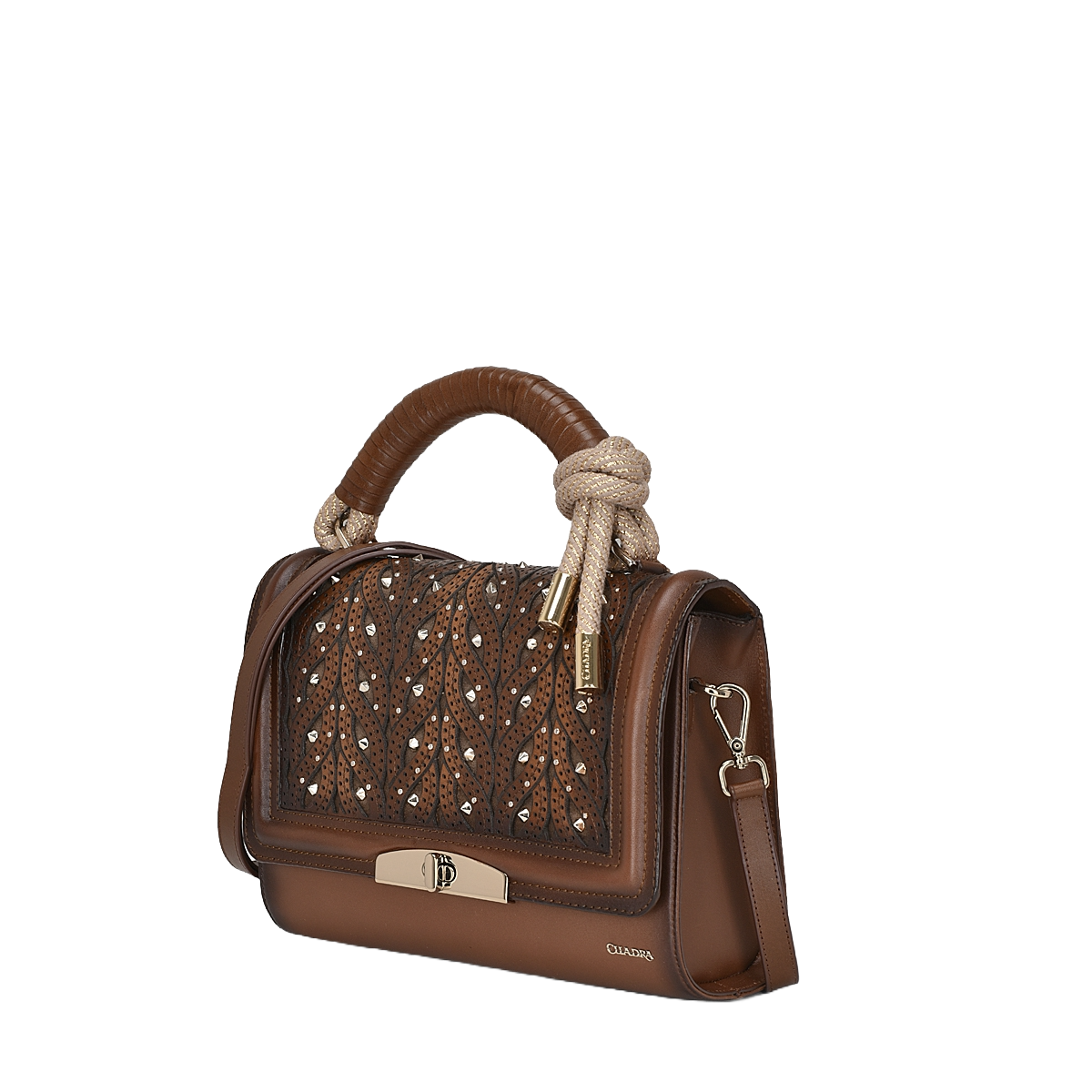 Cuadra Ladies Woven Crystalized Chocolate Brown Bag DU581
