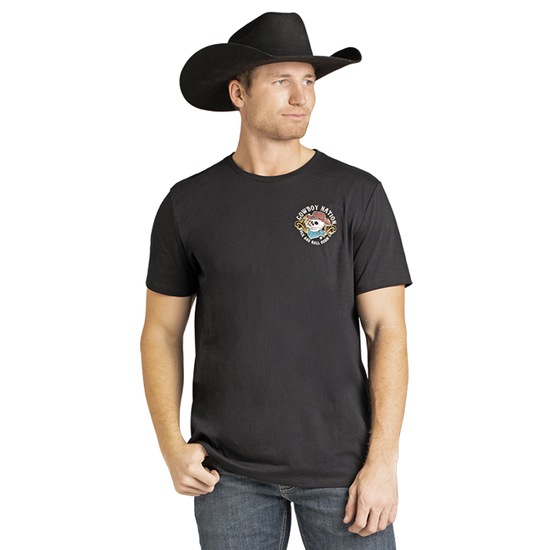 Rock & Roll Denim Men's Cowboy Nation Graphic Black T-Shirt BU21T07435