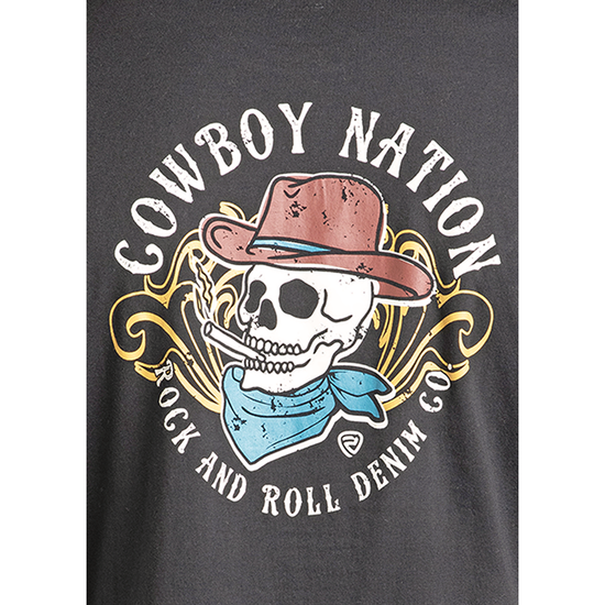 Rock & Roll Denim Men's Cowboy Nation Graphic Black T-Shirt BU21T07435