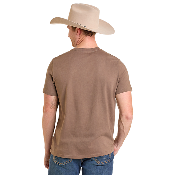 Rock & Roll Denim Men's Bronco Rider Graphic Brown T-Shirt BU21T07439