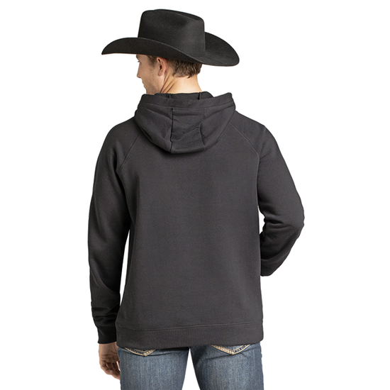 Rock & Roll Denim Men's Skull Graphic Black Pullover Hoodie BU94T07447