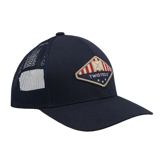 Twisted X Patriotic Graphic Navy Trucker Cap CAP0009