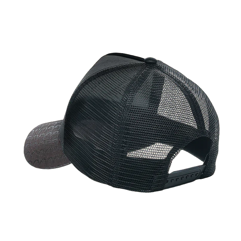 Cuadra Men's Logo Horse Patch Leather Chocolate Cap CC120