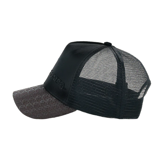 Cuadra Men's Logo Horse Patch Leather Chocolate Cap CC120