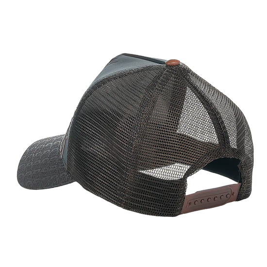 Cuadra Men's Deer Patch Brown Leather Cap CC122