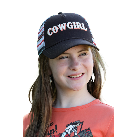 Cinch Youth Girl's Brown Striped 'Cowgirl' Trucker Hat CCC0042033