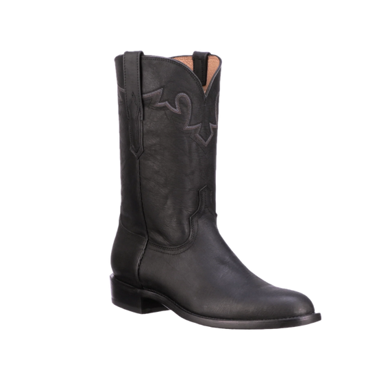 Sunset Roper Lucchese Men's Sunset Roper Black Leather Boots CL6505