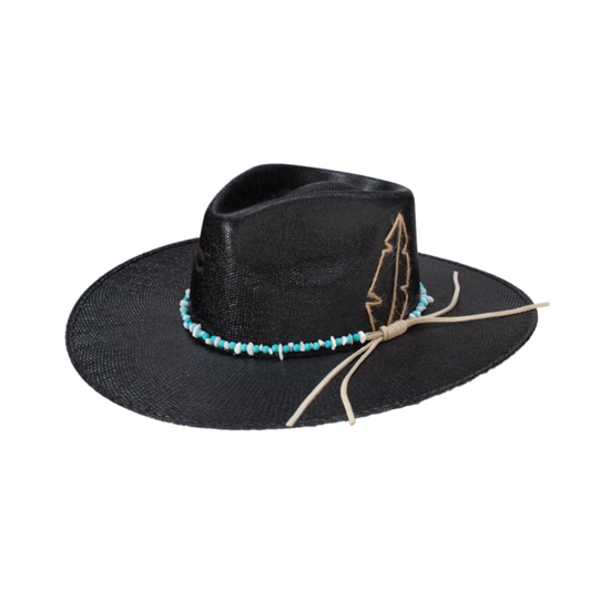 Charlie 1 Horse Midnight Toker Western Black Straw Hat CSMDNT-343607
