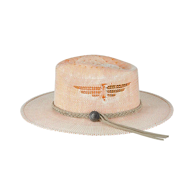 Charlie 1 Horse Ladies Topo Chico Coral & Natural Straw Hat CSTOPO-3430RN