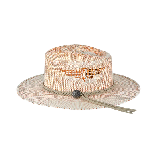Charlie 1 Horse Ladies Topo Chico Coral & Natural Straw Hat CSTOPO-3430RN