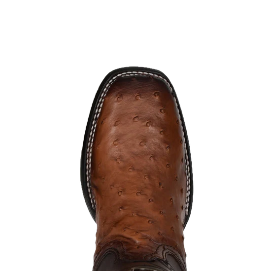 Cuadra Men's Ostrich Laser & Embroidered Brown Western Boots CU457