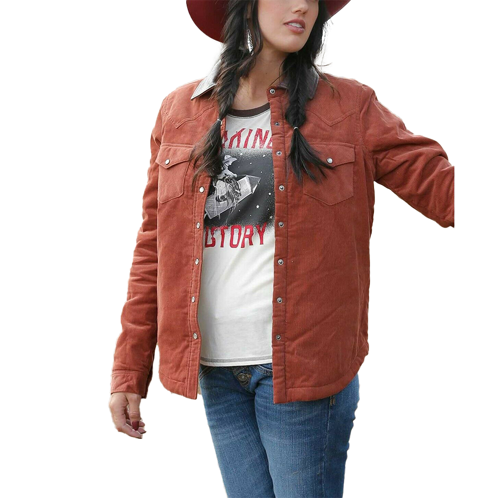 Cruel Denim Ladies Corduroy Western Brown Shirt Jacket CWJ7309001