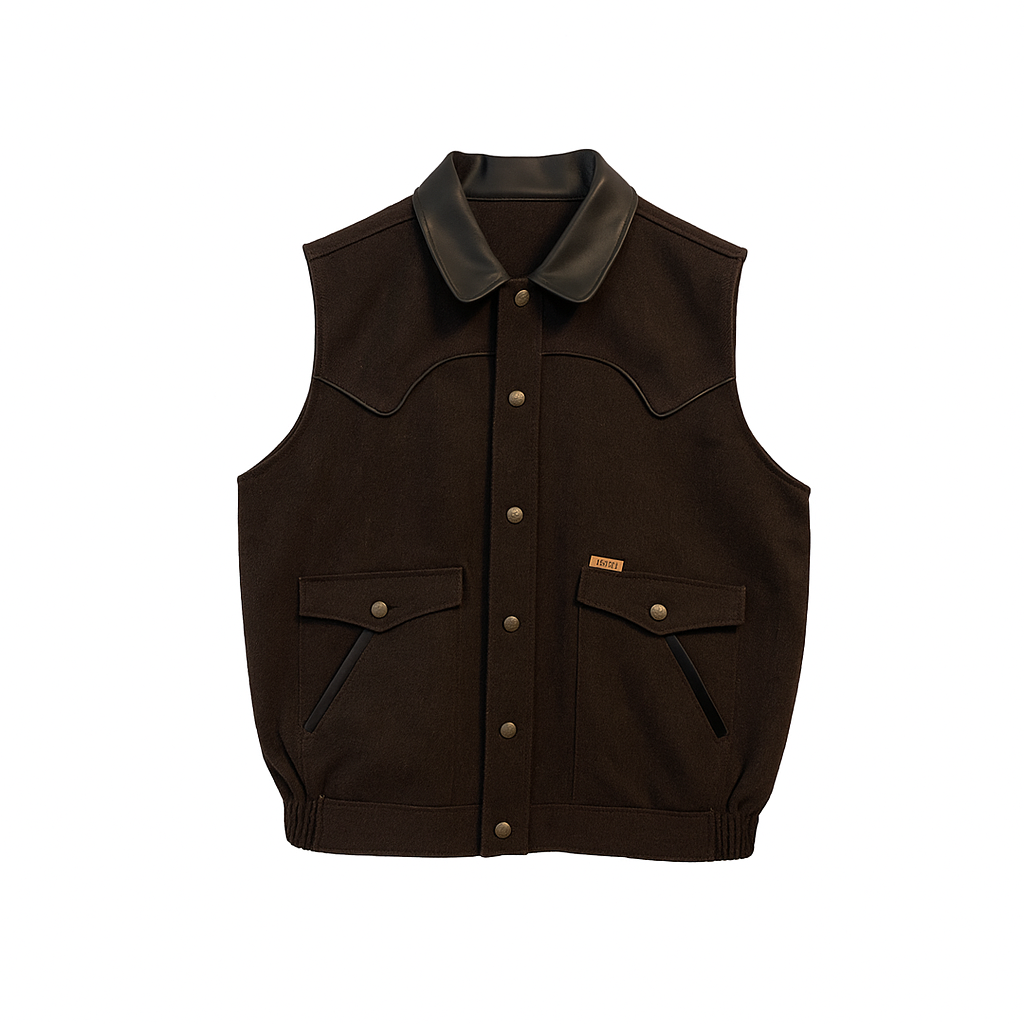 Powder River Outfitters Men's Heather Holbrook Dark Brown Vest 98T5619-22