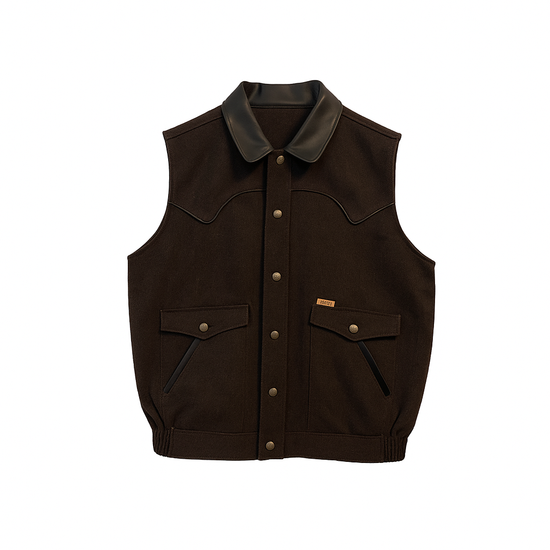 Powder River Outfitters Men's Heather Holbrook Dark Brown Vest 98T5619-22