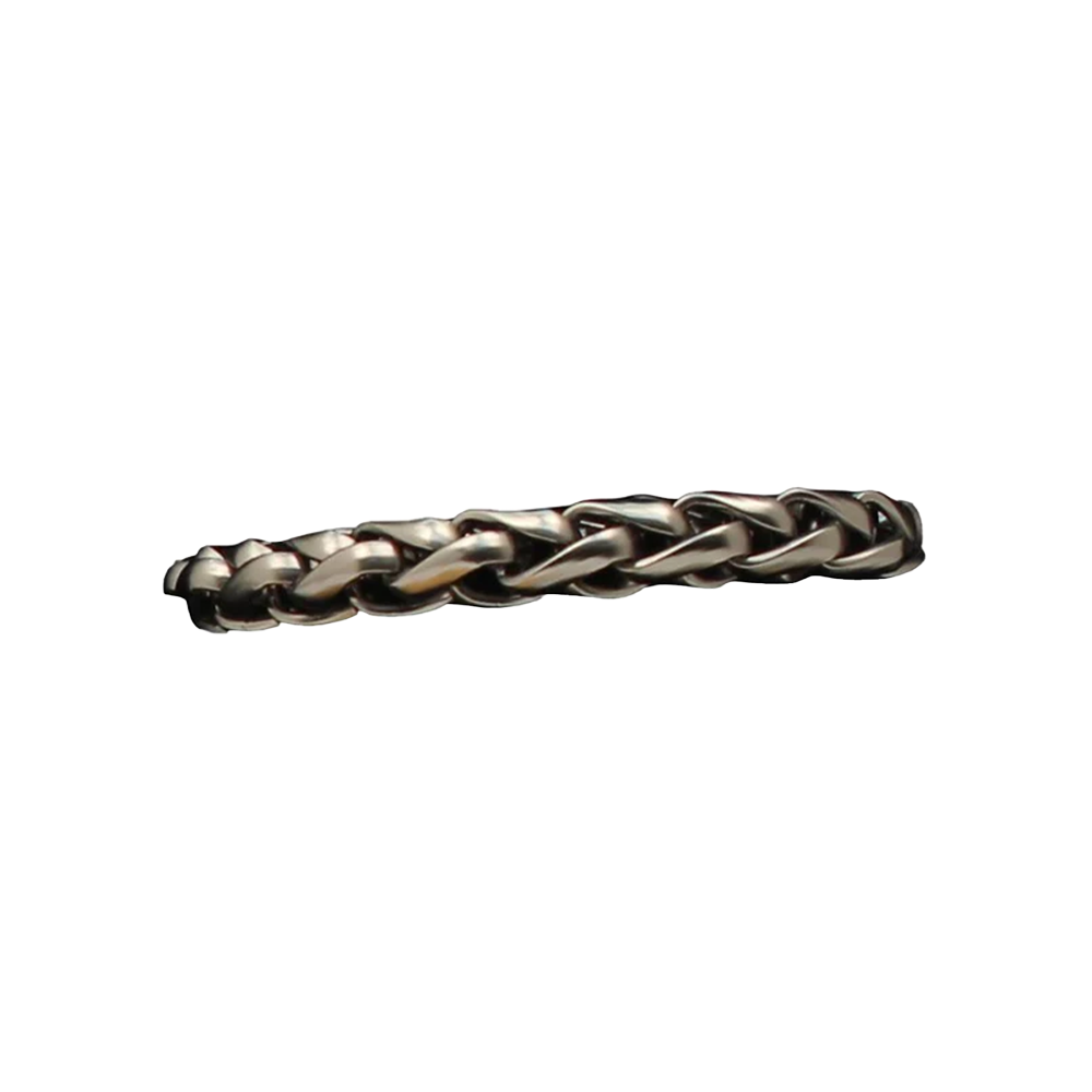M&F Western Men's Braided Silver Bracelet Link D4710101