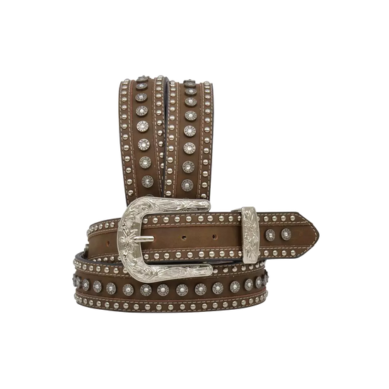 Angel Ranch Ladies Brown Gun Shell Concho Western Belt DA3742