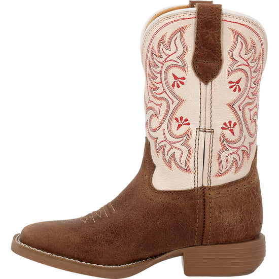 Durango Little Girl's Shyloh Metallic Peach & Tan Western Boot DBT0253C