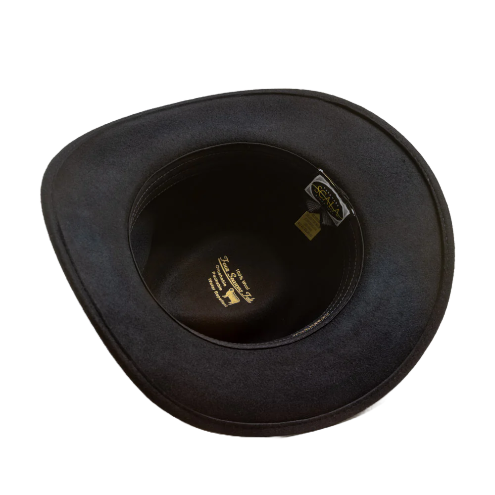 Scala Men's Durango Black Wool Felt Hat DF56-BLK