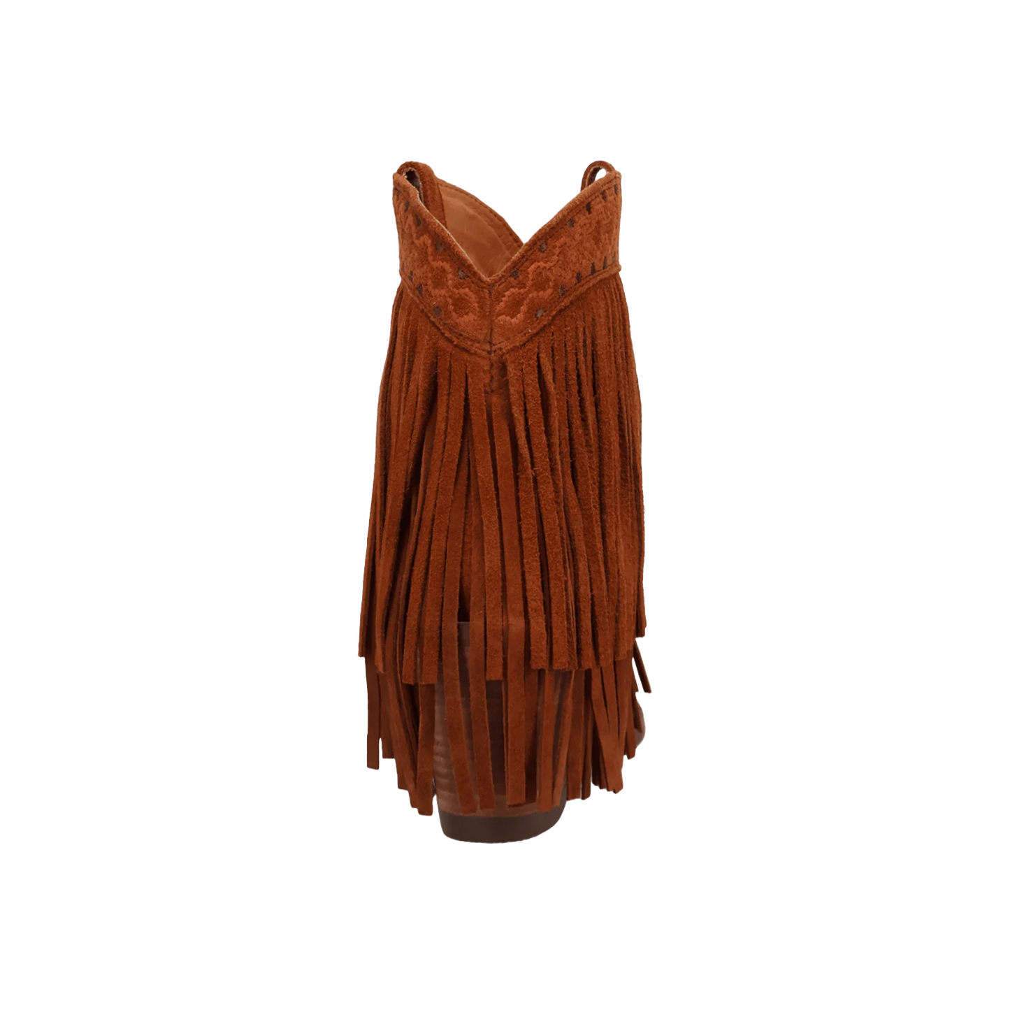 Dingo Ladies Tapadero Suede Fringe Brown Booties DI2181-BN