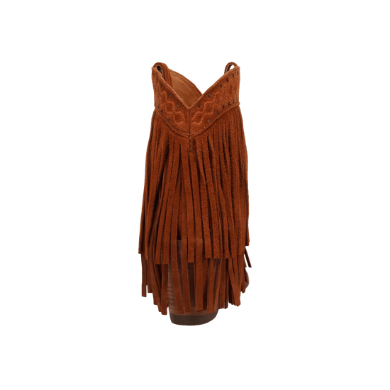 Dingo Ladies Tapadero Suede Fringe Brown Booties DI2181-BN