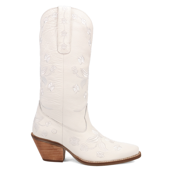 Dingo Ladies Love Bug White Leather Boots DI2182-WH