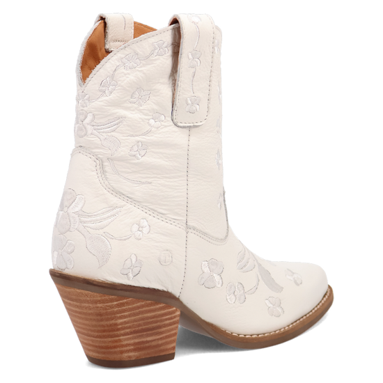Dingo Ladies Sweetheart White Leather Booties DI2183-WH