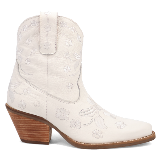 Dingo Ladies Sweetheart White Leather Booties DI2183-WH