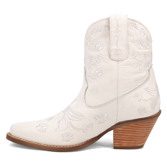 Dingo Ladies Sweetheart White Leather Booties DI2183-WH