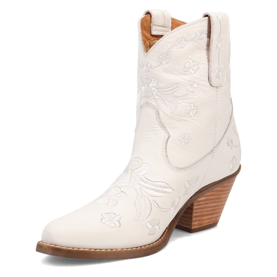 Dingo Ladies Sweetheart White Leather Booties DI2183-WH