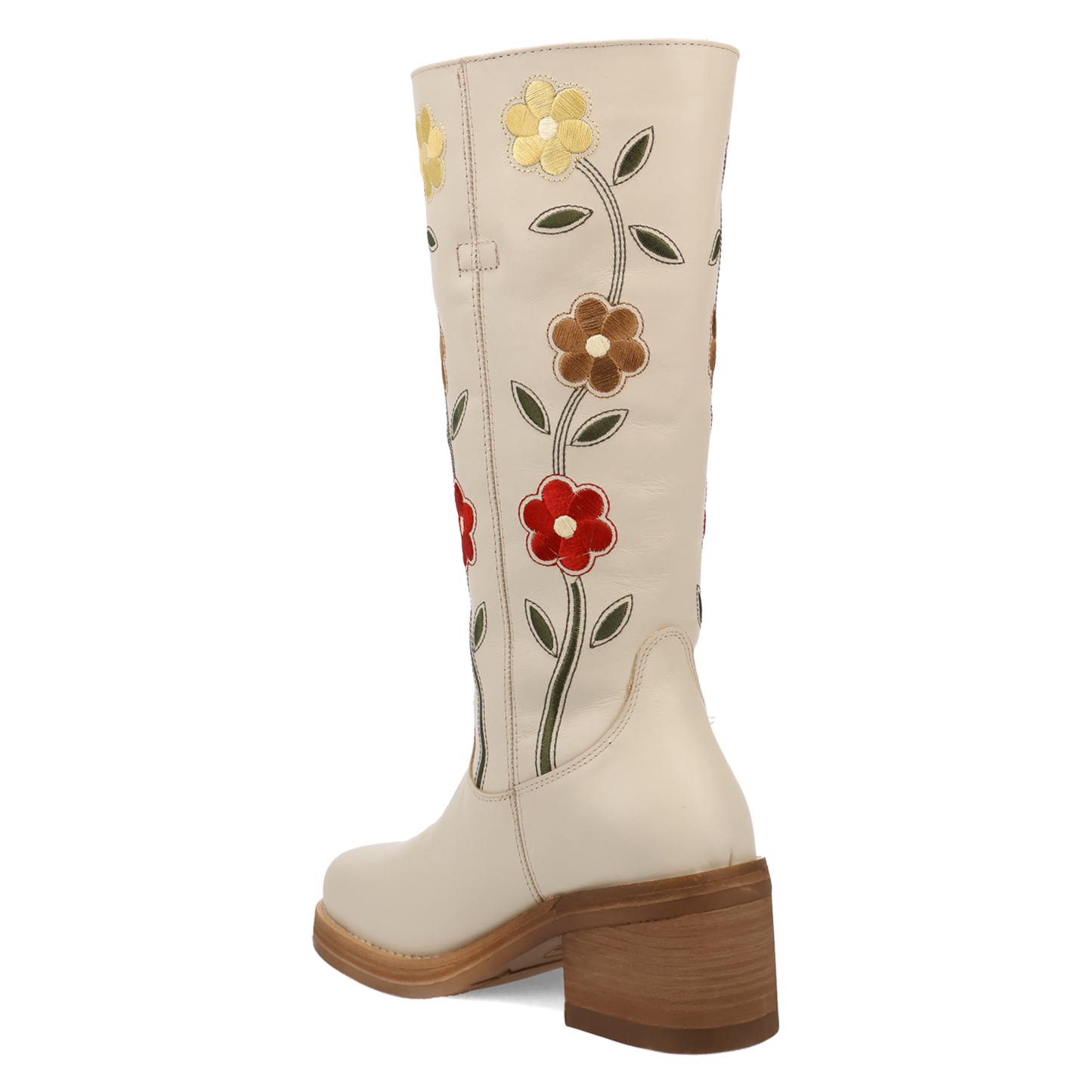Dingo Ladies Bloom White Round Toe Leather Boot DI2378-WH