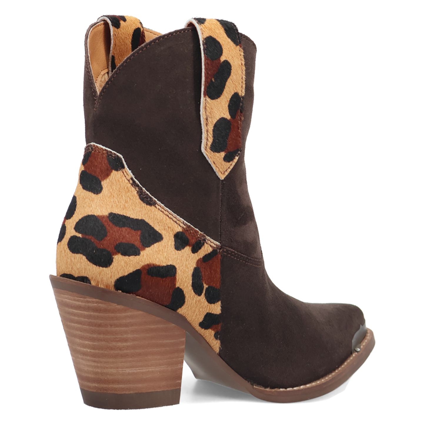 Dingo Ladies Texas Charm Brown Suede Leather Snip Toe Bootie DI2399-BN