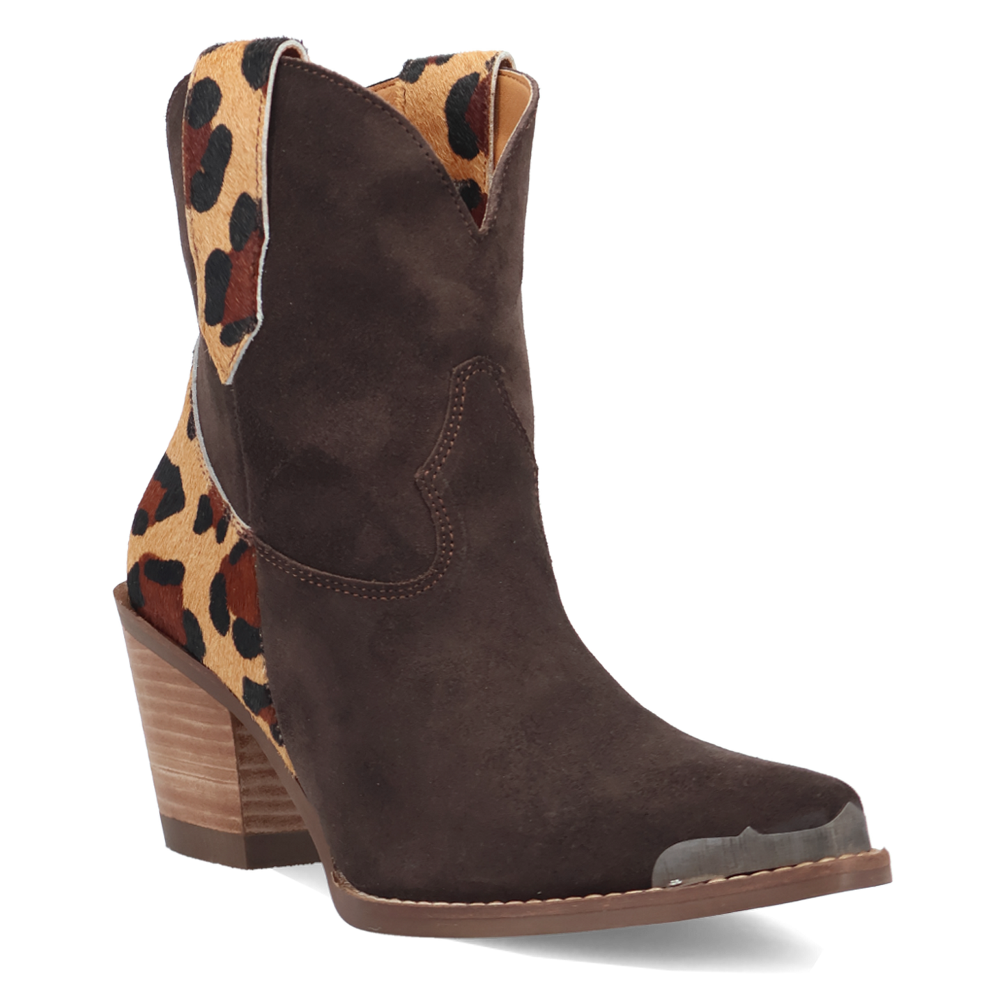 Dingo Ladies Texas Charm Brown Suede Leather Snip Toe Bootie DI2399-BN