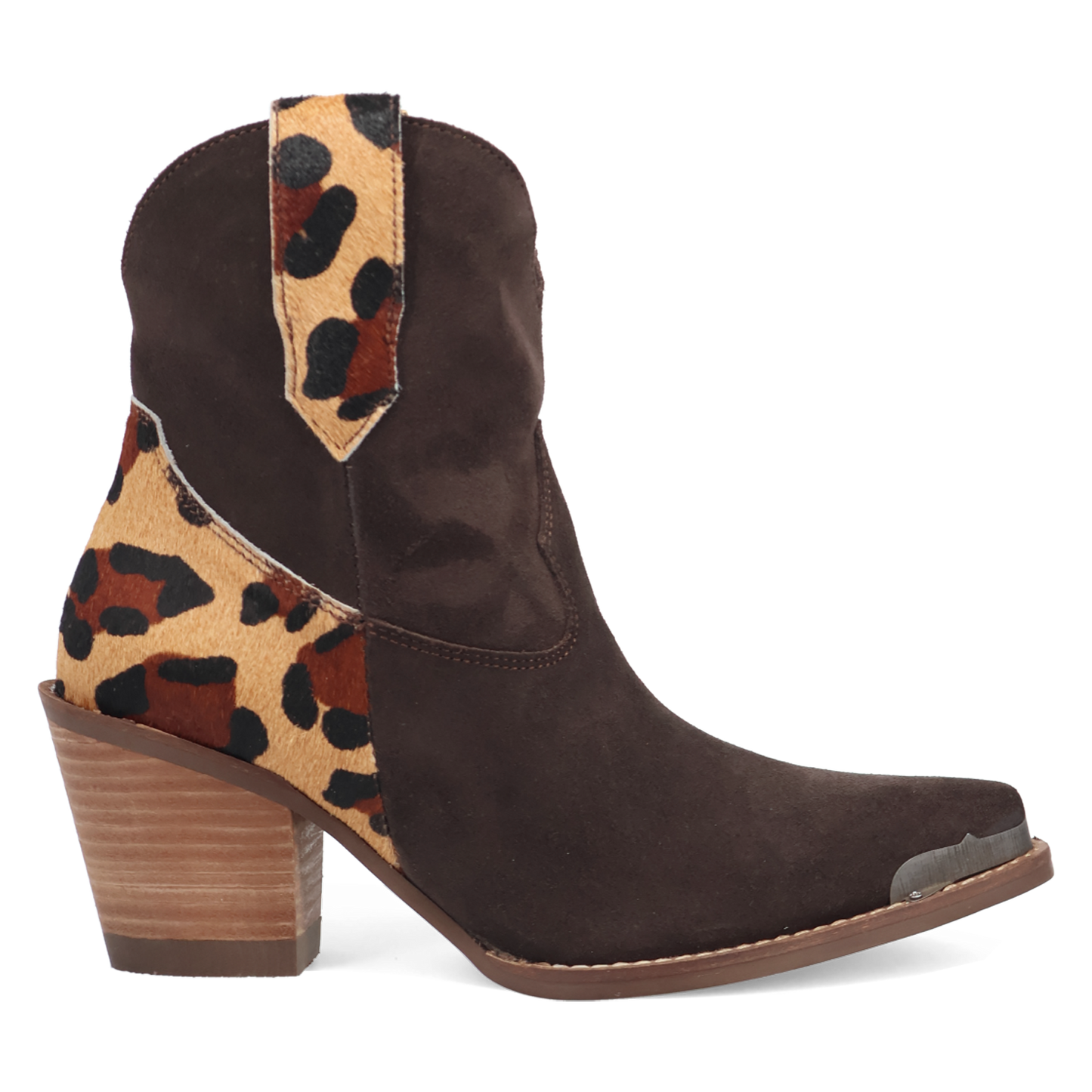 Dingo Ladies Texas Charm Brown Suede Leather Snip Toe Bootie DI2399-BN