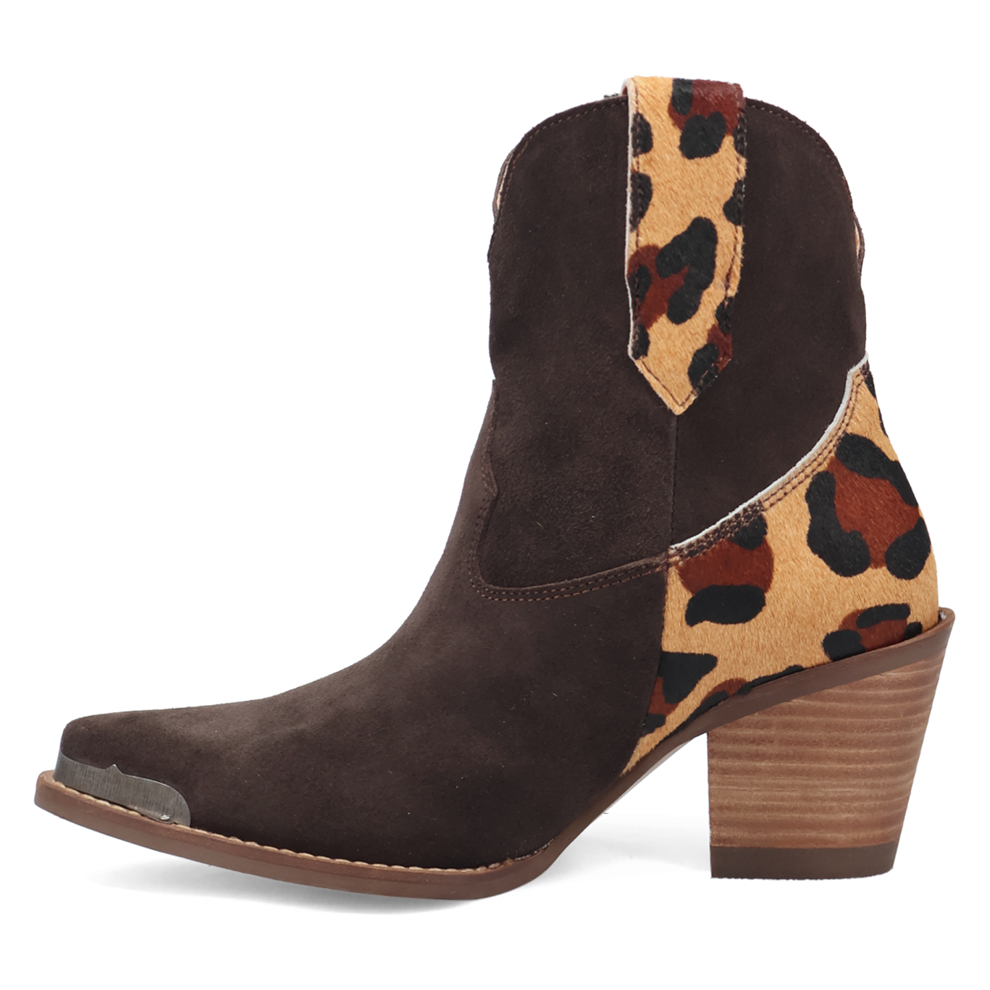 Dingo Ladies Texas Charm Brown Suede Leather Snip Toe Bootie DI2399-BN