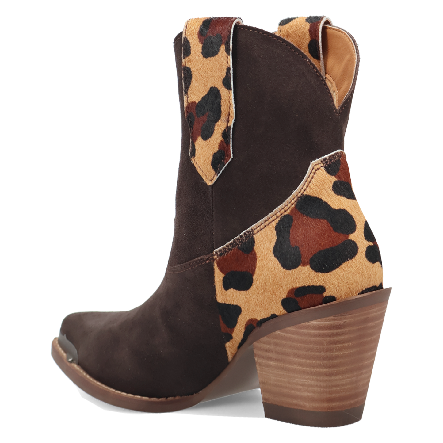Dingo Ladies Texas Charm Brown Suede Leather Snip Toe Bootie DI2399-BN