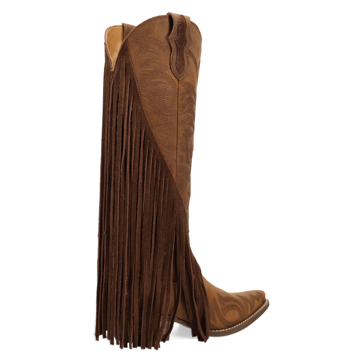 Dingo Ladies Walk West Brown Leather Fringe Tall Western Boot DI2450-BN