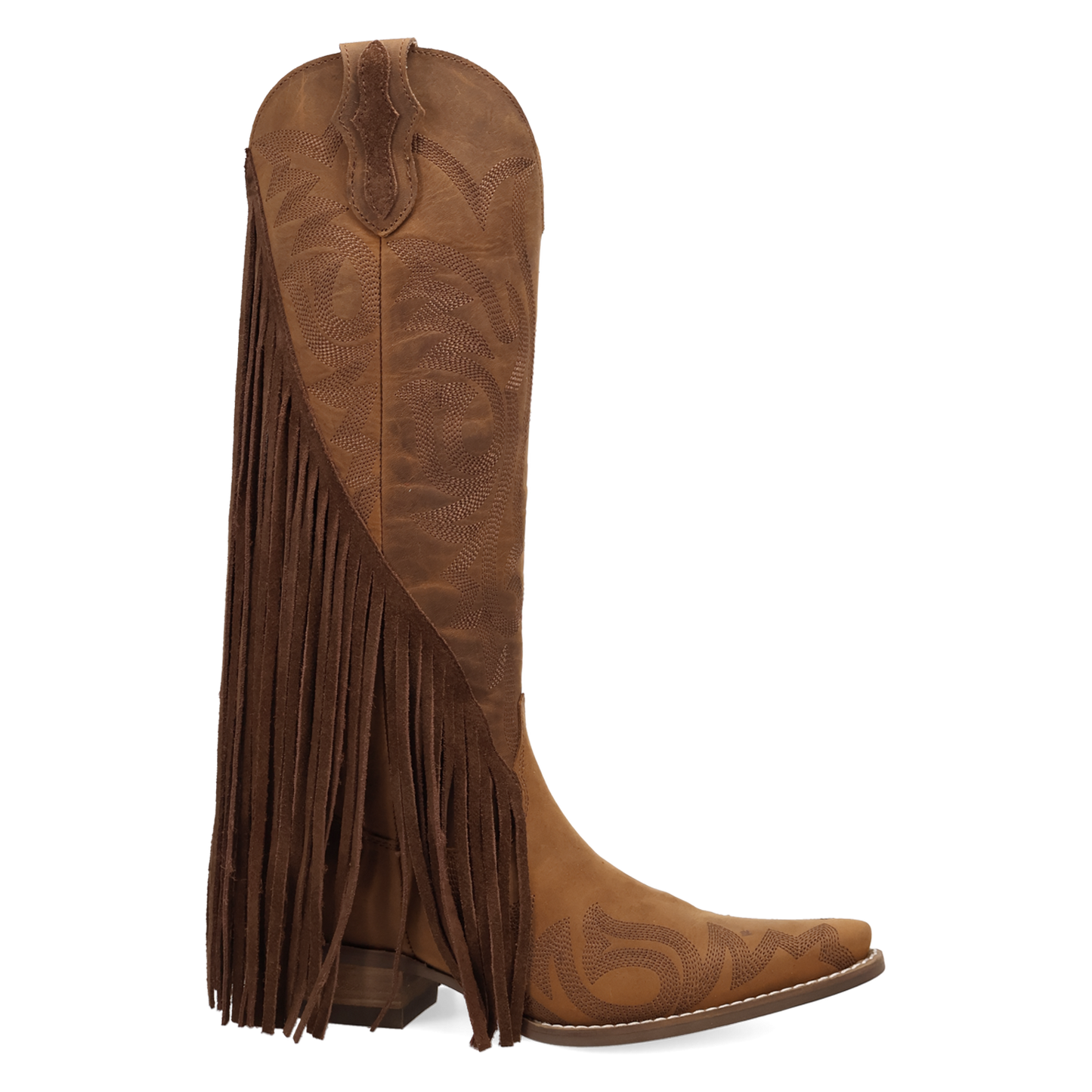 Dingo Ladies Walk West Brown Leather Fringe Tall Western Boot DI2450-BN