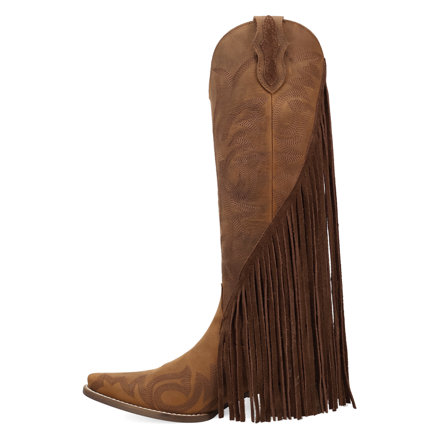 Dingo Ladies Walk West Brown Leather Fringe Tall Western Boot DI2450-BN