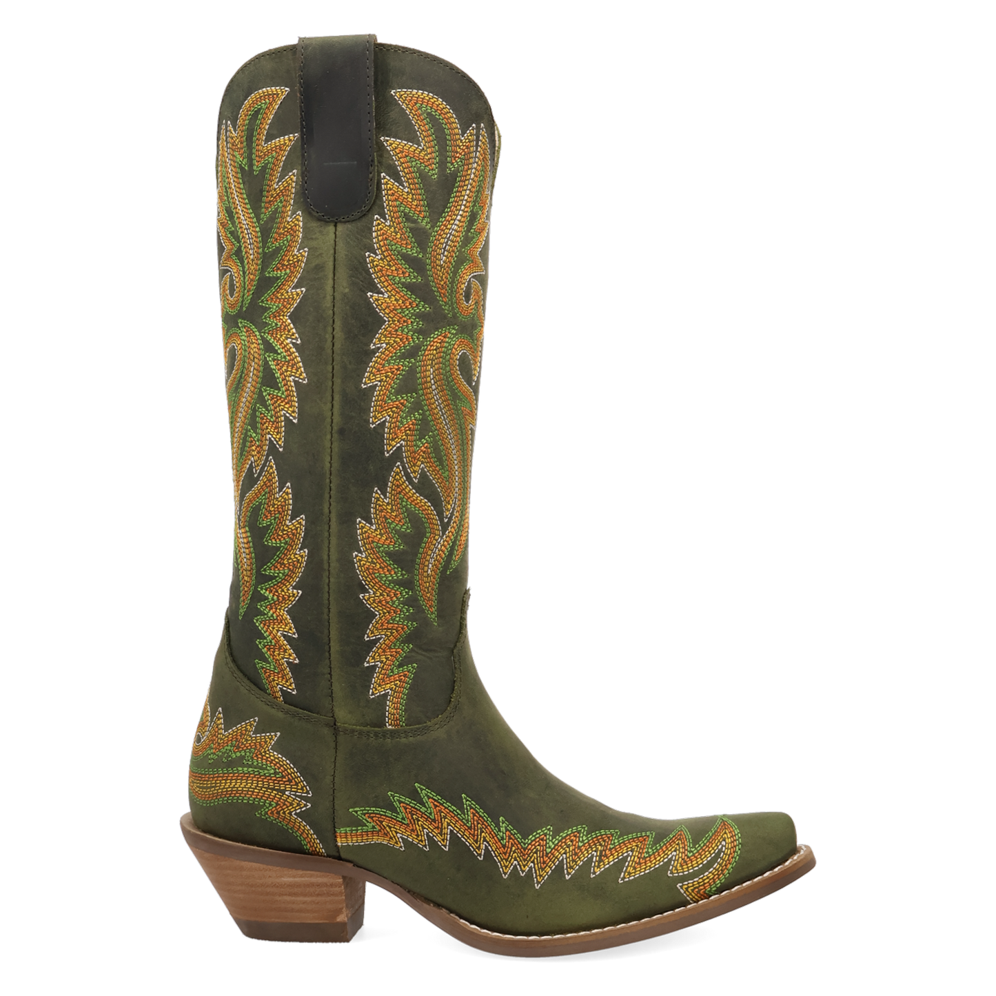 Dingo Ladies Lantana Olive Green Leather Western Boot DI2455-GN2