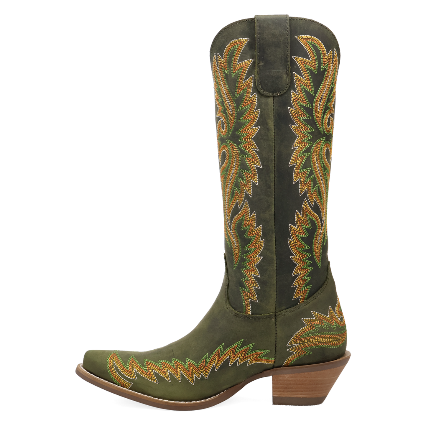 Dingo Ladies Lantana Olive Green Leather Western Boot DI2455-GN2