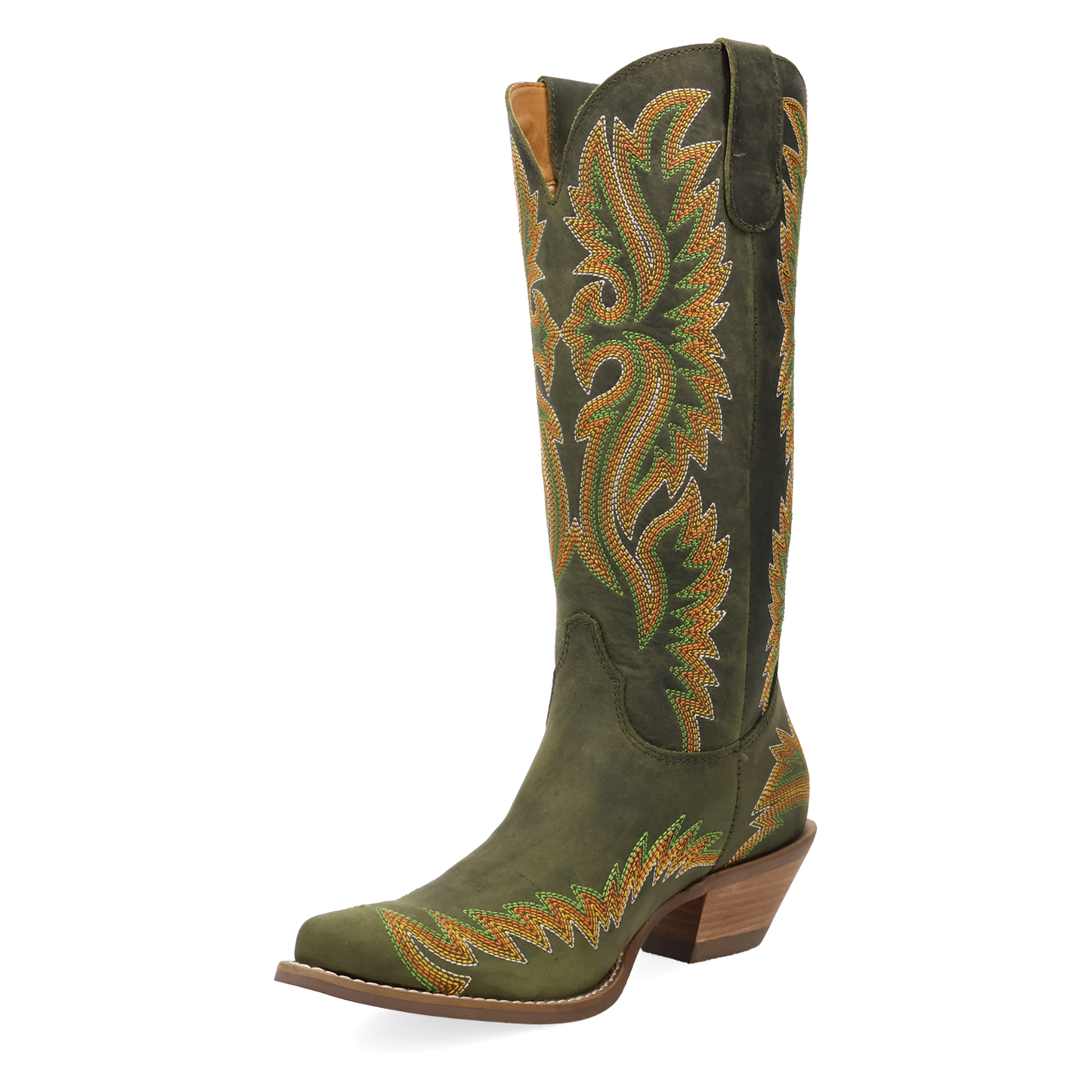 Dingo Ladies Lantana Olive Green Leather Western Boot DI2455-GN2