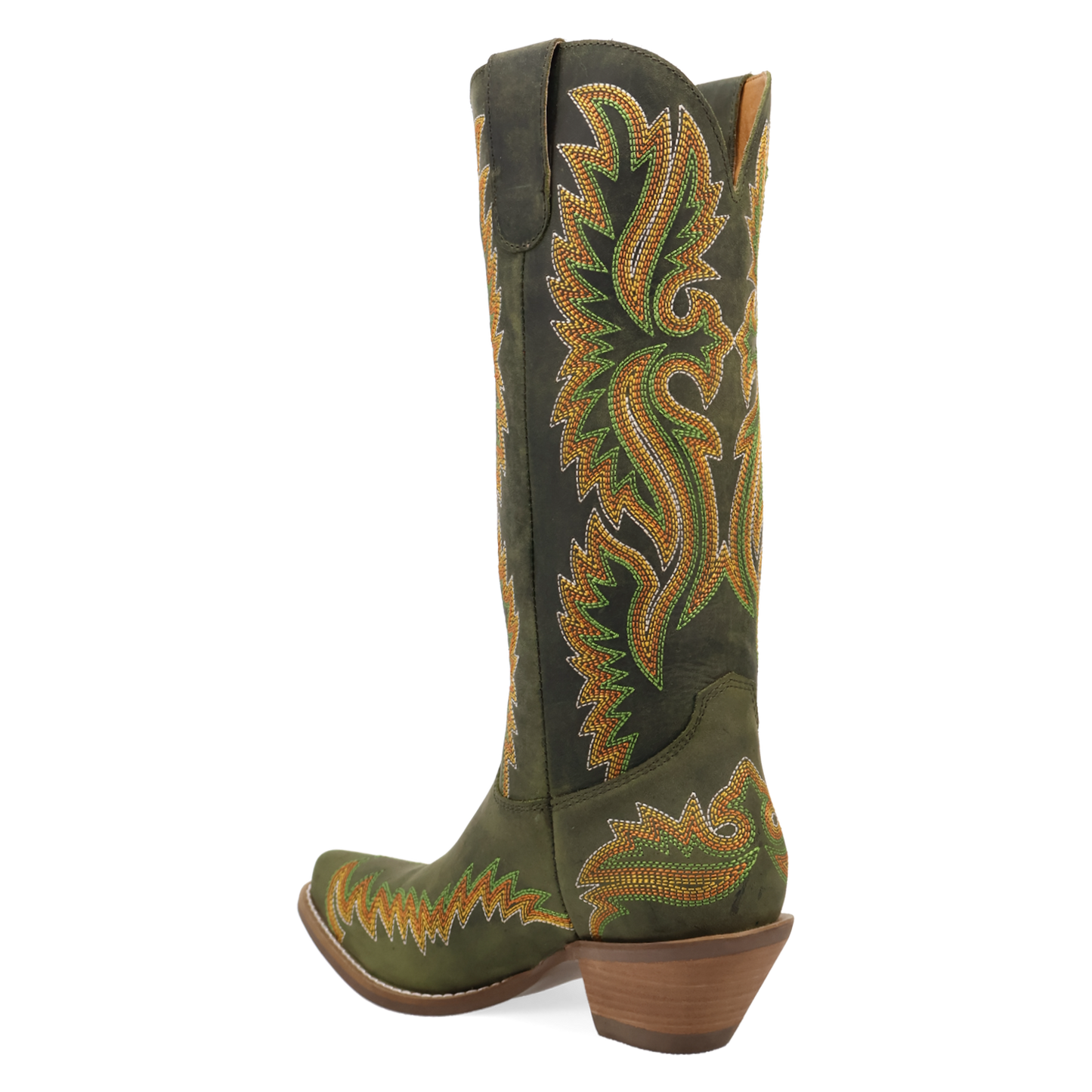 Dingo Ladies Lantana Olive Green Leather Western Boot DI2455-GN2