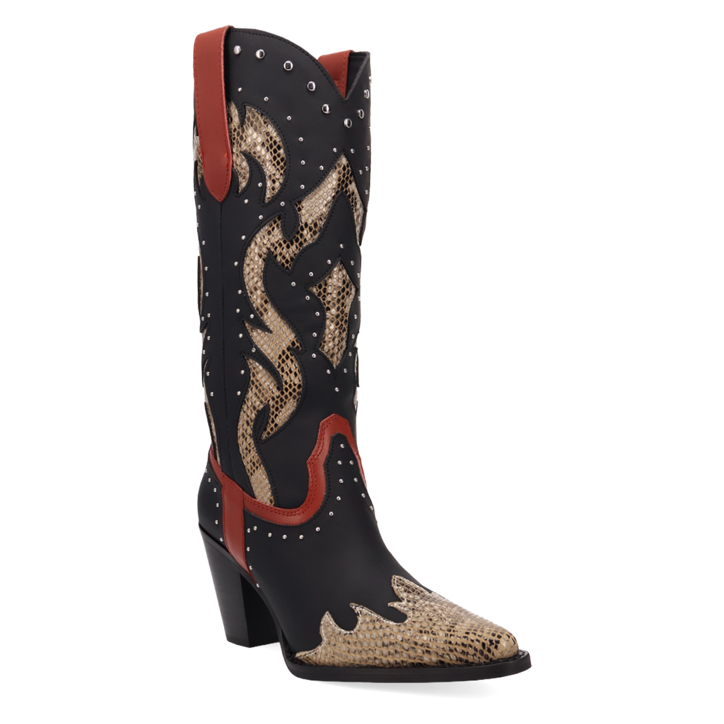 Dingo Ladies Untamed Black Snake Print Leather Boot DI2463-BK