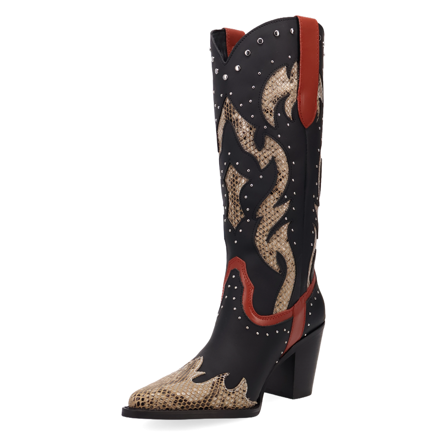 Dingo Ladies Untamed Black Snake Print Leather Boot DI2463-BK