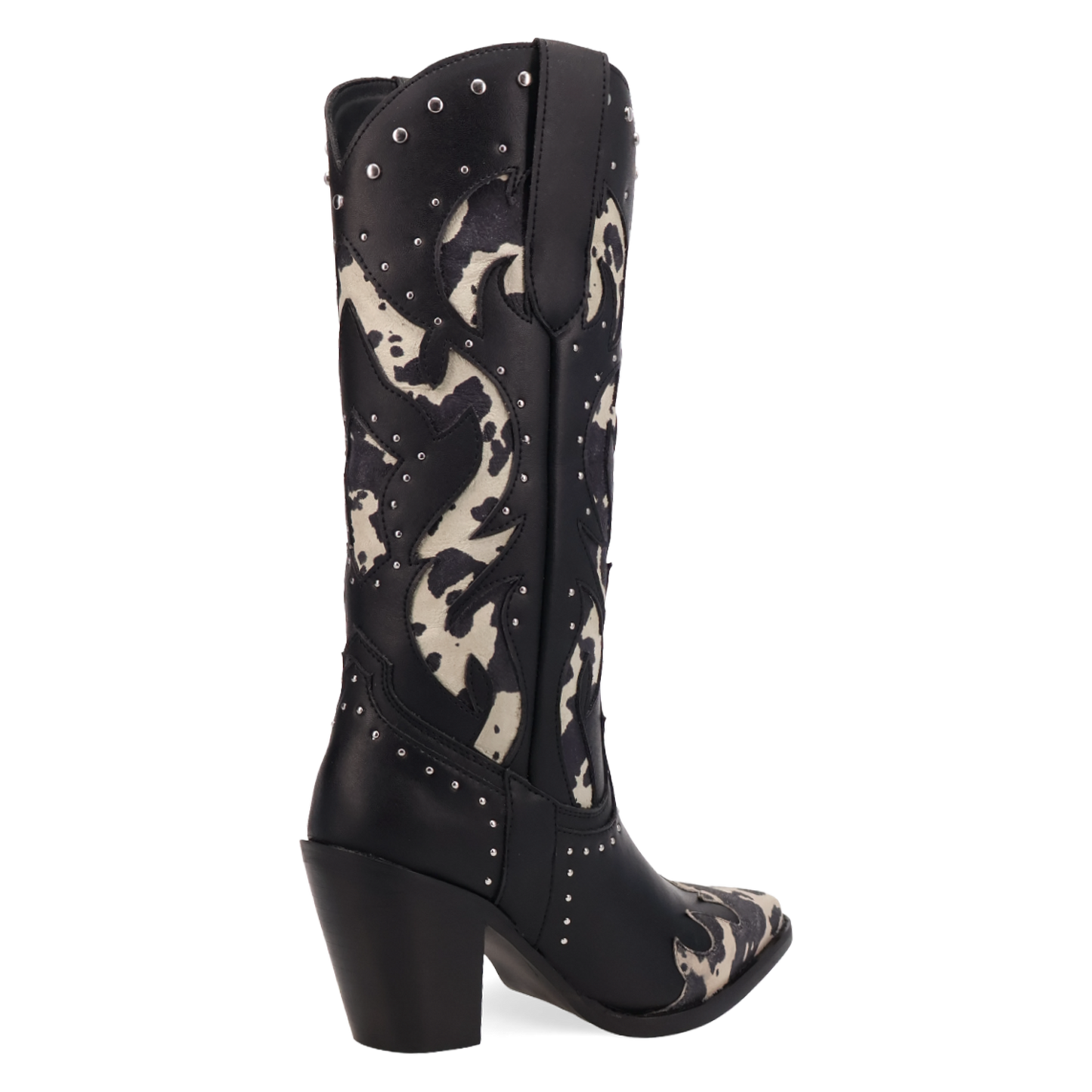 Dingo Ladies Untamed Black Cow Print Leather Boot DI2463-MU15