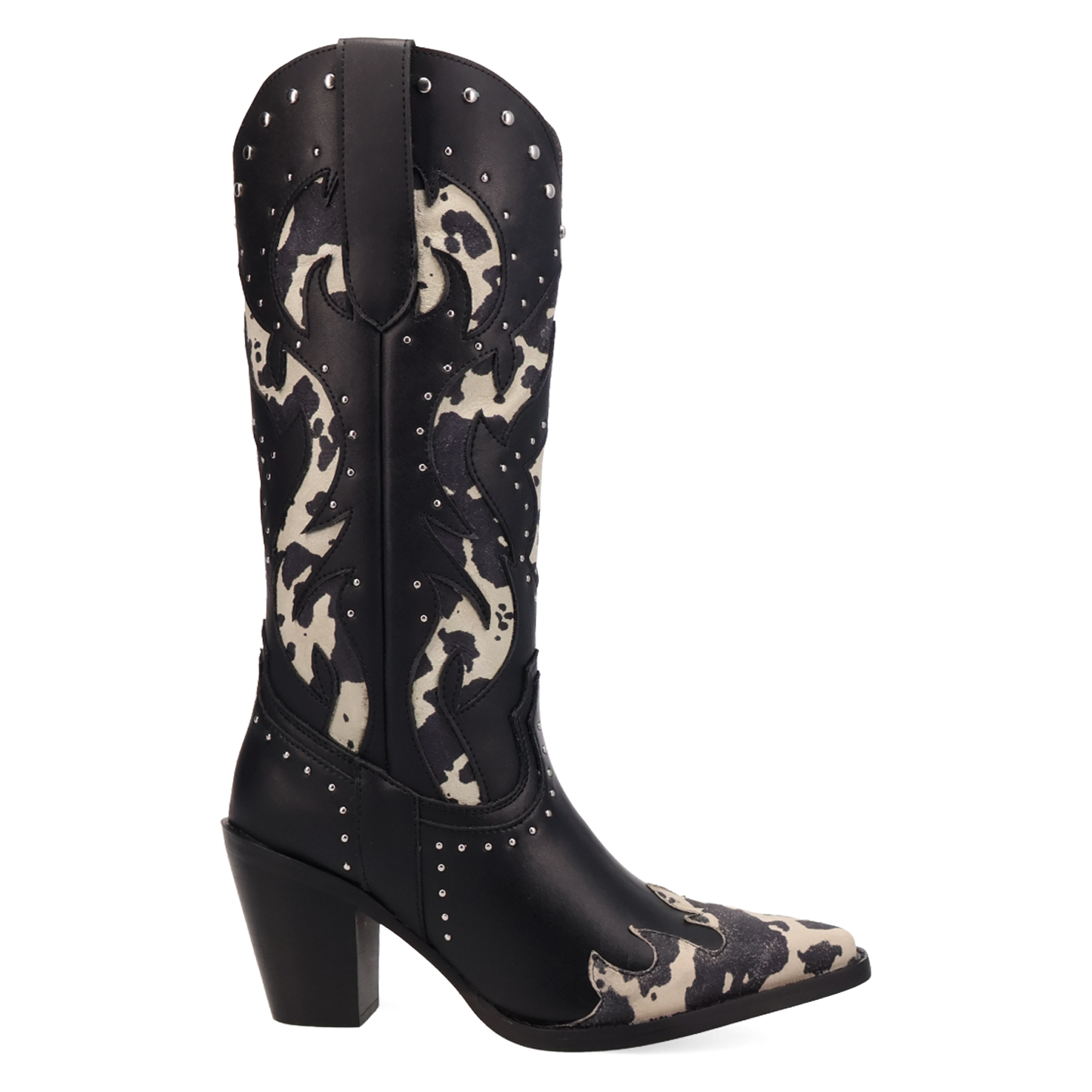 Dingo Ladies Untamed Black Cow Print Leather Boot DI2463-MU15