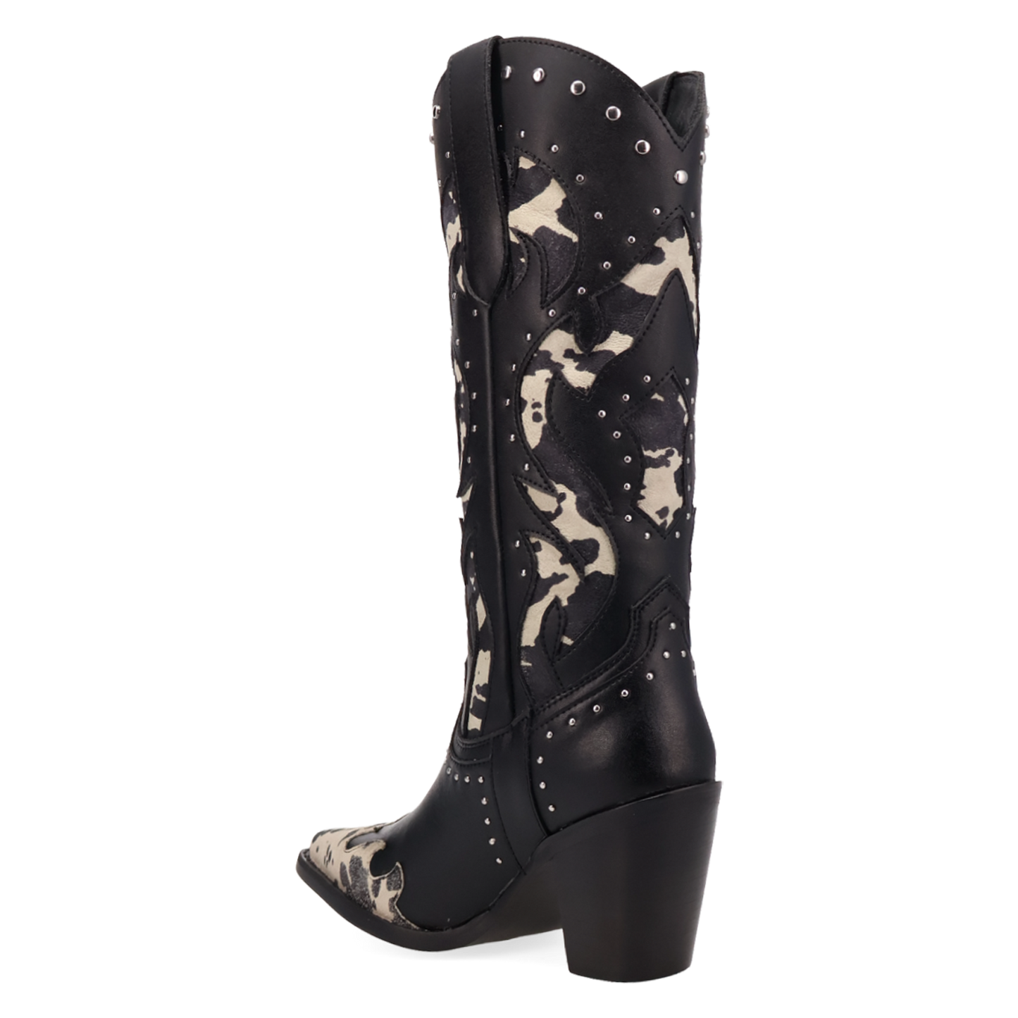 Dingo Ladies Untamed Black Cow Print Leather Boot DI2463-MU15
