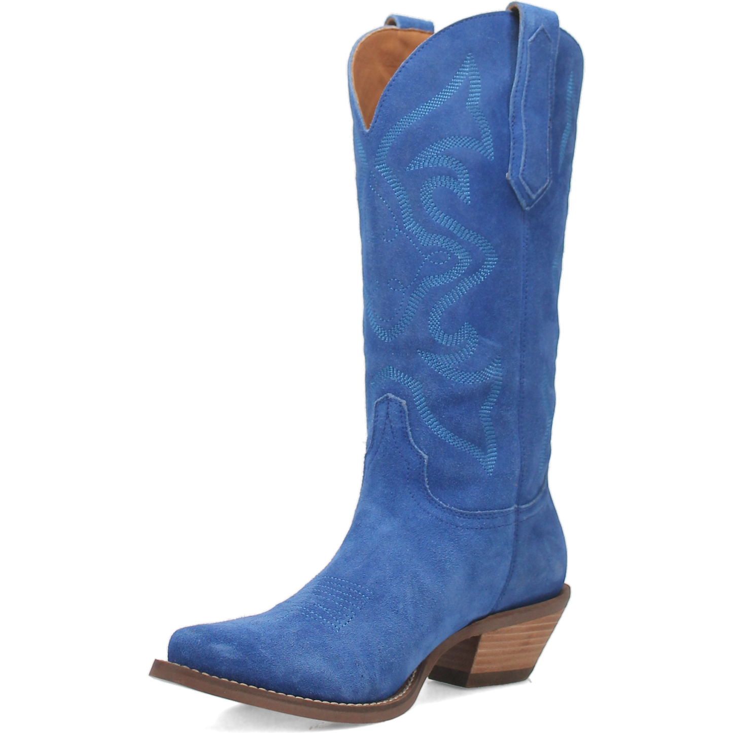 Dingo Ladies Out West Blue Suede Leather Snip Toe Boot DI920-BL